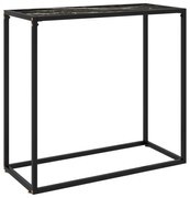 Mesa consola 80x35x75 cm vidro temperado preto