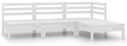 4 pcs conjunto lounge de jardim pinho maciço branco