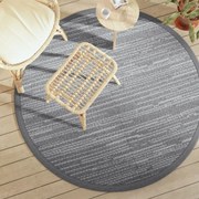 vidaXL Tapete de exterior Ø160 cm ARAKIL PP cinzento
