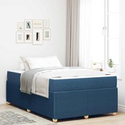 vidaXL Estrutura de cama com colchão Azul 120 x 200 cm tecido