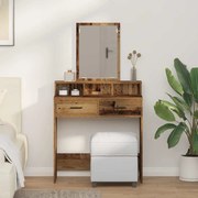 Mesa de Maquiagem vidaXL com Gavetas em Madeira Antiga 79x41x140 cm