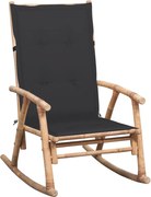 vidaXL Cadeira de baloiço com almofadão bambu