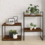 vidaXL Prateleiras de parede 4pcs derivados de madeira carvalho fumado