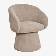 Pacote De 2 Cadeiras De Jantar Giratórias Estofadas Flavian Com Braços Tecido Toupeira - Sklum