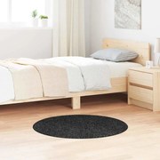 vidaXL Tapete Shaggy Antiderrapante Cinza Escuro 90 x 90 cm PP