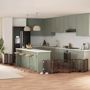 vidaXL Portão cães c/ porta dobrável 12 painéis 600 cm álamo castanho