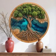 Autocolante redondo - Padrão musgo em Epoxy