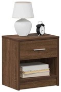 vidaXL Mesa de cabeceira com gaveta 39x28x41 cm carvalho castanho