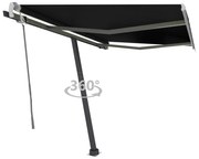 vidaXL Toldo retrátil manual independente 300x250 cm antracite