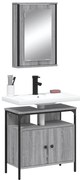 2 pcs conjunto móveis WC derivados de madeira sonoma cinza