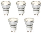 Conjunto de 5 lâmpadas LED GU10 reguláveis 35mm 4W 230 lm 4000K