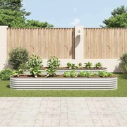 Canteiro elevado de jardim aço galvanizado 400x80x44cm prateado