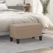 vidaXL Banco 70x35x41 cm couro artificial cor cappuccino