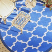 vidaXL Tapete de exterior Ø200 cm ARAKIL PP Azul