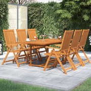 vidaXL 7 pcs conjunto de jantar para jardim madeira de acácia maciça 150-200 cm