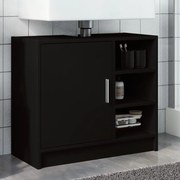 vidaXL Armário de lavatório 63x29x55 cm derivados de madeira preto