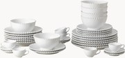 Conjunto de loiça com relevo Pearl, 6 pessoas, conjunto de 36