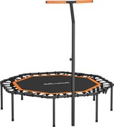 SPORTNOW Trampolim Fitness, Trampolim de Treino com Guidão Ajustável, estável e silencioso, para interiores, Aço, Laranja | Aosom Portugal