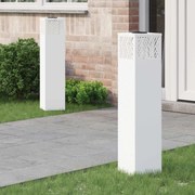 vidaXL Luz Solar LED de Caminho 2 pcs Branco Aço Laminado a Frio