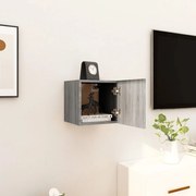 vidaXL Móvel de TV de parede 30,5x30x30 cm cinzento sonoma
