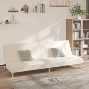 vidaXL Sofá-cama de 2 lugares tecido cor creme