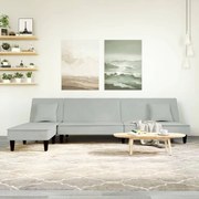 vidaXL Sofá-cama em forma de L 255x140x70 cm veludo cinzento-claro