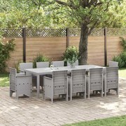 vidaXL Conjunto de Jantar para Jardim 11 pcs Cinzento-claro