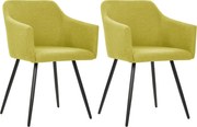 vidaXL Cadeiras de jantar 2 pcs tecido verde