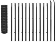 vidaXL Cerca 25x1,2 m aço cinzento