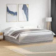 vidaXL Estrutura de cama 180x200 cm derivados de madeira cinza sonoma