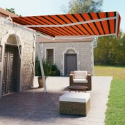 vidaXL Toldo automático independente 450x350 cm laranja e castanho