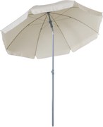 Outsunny Guarda-sol Praia Ø200 cm Diâmetro Telhado Inclinado Poste Destacável Pico Inferior Resistente Creme | Aosom Portugal