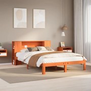 vidaXL Cama c/ estante sem colchão 120x200cm pinho maciço castanho-mel