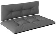 Outsunny Conjunto de 2 Almofadas para Paletes com Tecido Resistente Impermeável Anti-UV Assento 120x77 cm Encosto 120x40 cm Cinzento Escuro