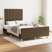 vidaXL Estrutura de cama sem colchão 120x200 cm tecido castanho-escuro