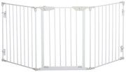 PawHut Barreira de Segurança para Animais de Estimação Barreira Dobrável de 3 Painéis 180x74,5 cm Branco