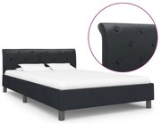 vidaXL Estrutura de cama 120x200 cm couro artificial preto