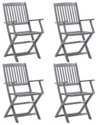 vidaXL Cadeiras de jardim dobráveis 4 pcs madeira acácia maciça