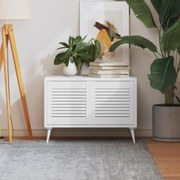 vidaXL Portas de armário 2 pcs design de persiana pinho maciço branco
