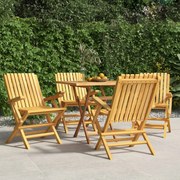 vidaXL Cadeiras de jardim dobráveis 4 pcs 61x67x90 cm teca maciça