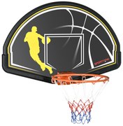 SPORTNOW Tabela de Basquetebol de Parede Tabela de Basquetebol para Interior e Exterior 110x90x70 cm Preto e Amarelo