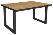 Mesa de sala de jantar | 6 pessoas | 140 | Robusto e estável graças à sua estrutura e pernas sólidas | Ideal para reuniões familiares | Oak e  preta |