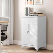 Armário arquivador metal com fechadura e 2 portas 40 x 60 x 90 cm branco