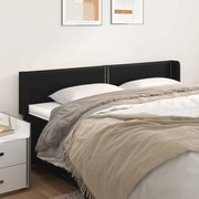 Cabeceira de cama c/ abas couro artificial 203x16x78/88cm preto