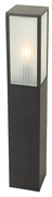 Candeeiro de pé exterior preto com vidro canelado 80 cm IP44 - Charlois Moderno