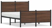 vidaXL Estrutura de cama sem colchão 120x190cm metal carvalho castanho