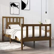 Estrutura cama pequena solteiro 75x190 cm madeira castanho mel