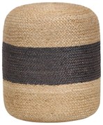 vidaXL Pufe artesanal 40x45 cm juta cinzento-escuro