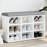 vidaXL Banco sapateira 82x32x50 cm derivados de madeira branco