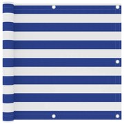 vidaXL Tela de varanda 90x300 cm tecido Oxford branco e azul